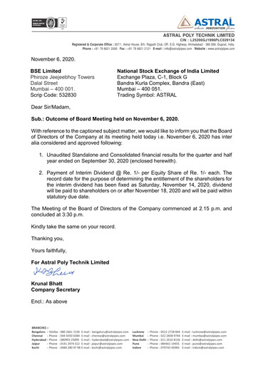 Thumbnail Astral Poly Technik
 Quarterly Report 2020-q2