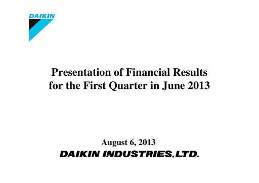 Thumbnail Daikin Quarterly Report 2013-q1