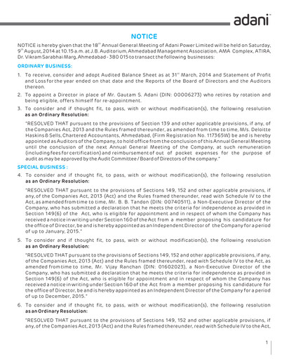 Thumbnail Adani Power Annual Report 2014
