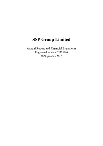 Thumbnail SSP Group Annual Report 2013