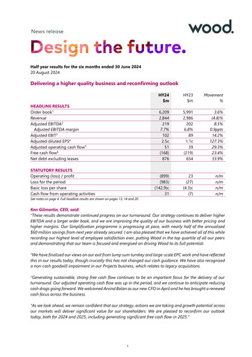 Thumbnail John Wood Group Half-year Report 2024-h1