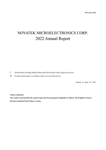 Thumbnail Novatek Microelectronics Annual Report 2022
