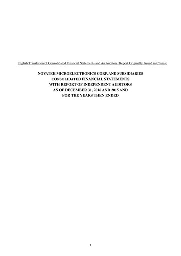 Thumbnail Novatek Microelectronics Financial Statement 2016