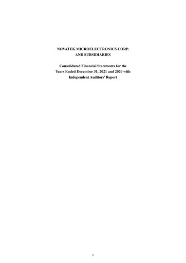 Thumbnail Novatek Microelectronics Financial Statement 2021