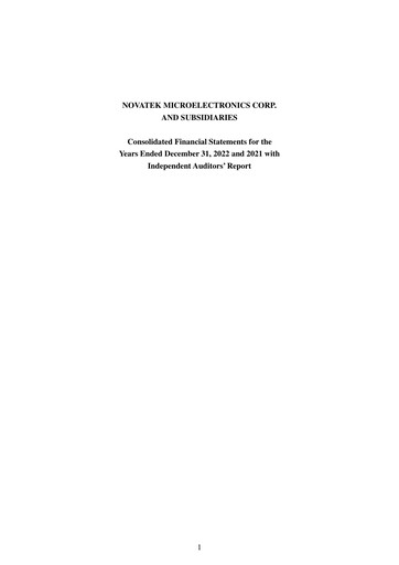 Thumbnail Novatek Microelectronics Financial Statement 2022