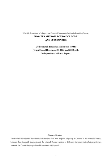 Thumbnail Novatek Microelectronics Financial Statement 2023