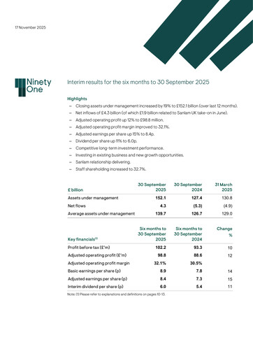 Thumbnail Ninety One Group Half-year Report 2026-h1