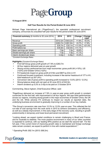Thumbnail PageGroup Half-year Report 2014-h1