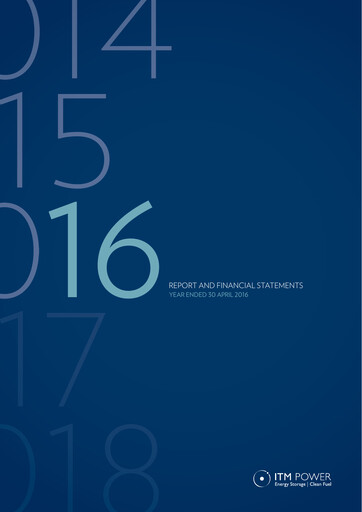 Miniature ITM Power Rapport annuel 2016