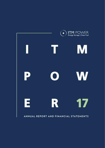 Miniature ITM Power Rapport annuel 2017