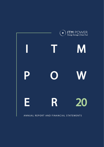 Miniature ITM Power Rapport annuel 2020