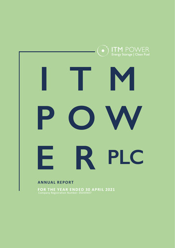 Miniature ITM Power Rapport annuel 2021