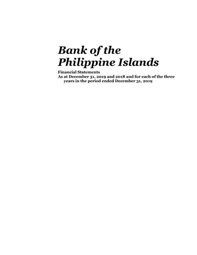 Thumbnail Bank of the Philippine Islands Financial Statement 2019