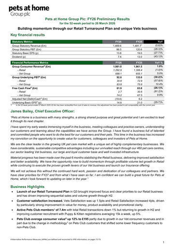 Vorschaubild Pets at Home Finanzbericht 2026