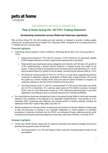 Thumbnail Pets at Home Quarterly Report 2021-q3