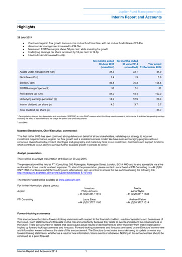 Thumbnail Jupiter Fund Management Half-year Report 2015-h1