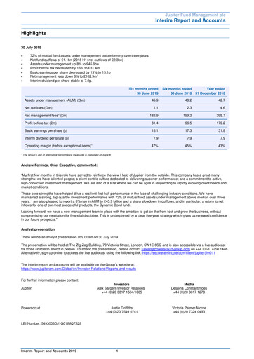 Thumbnail Jupiter Fund Management Half-year Report 2019-h1