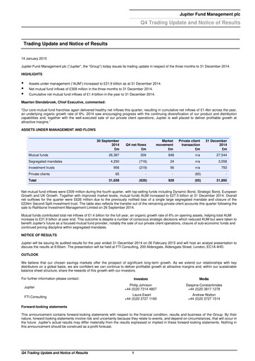 Thumbnail Jupiter Fund Management Quarterly Report 2014-q4