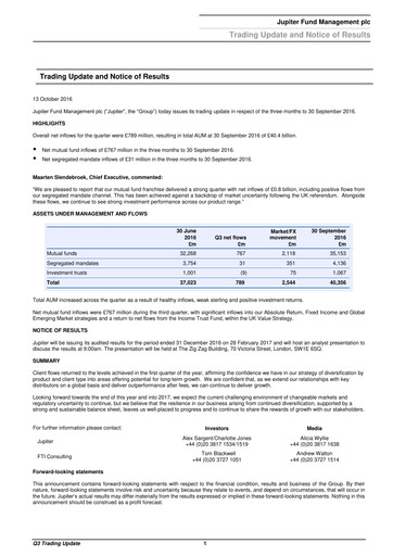 Thumbnail Jupiter Fund Management Quarterly Report 2016-q3