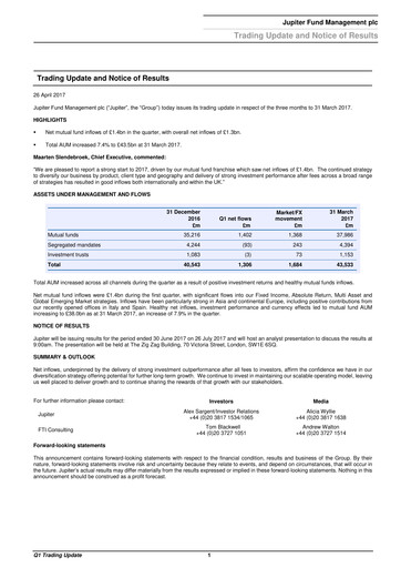 Thumbnail Jupiter Fund Management Quarterly Report 2017-q1