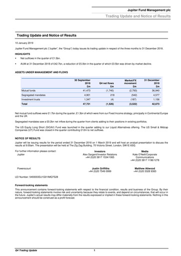 Thumbnail Jupiter Fund Management Quarterly Report 2018-q4