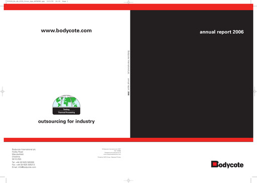Thumbnail Bodycote Annual Report 2006