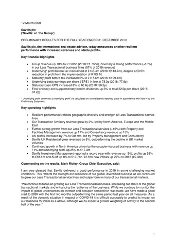 Thumbnail Savills Financial Report 2019