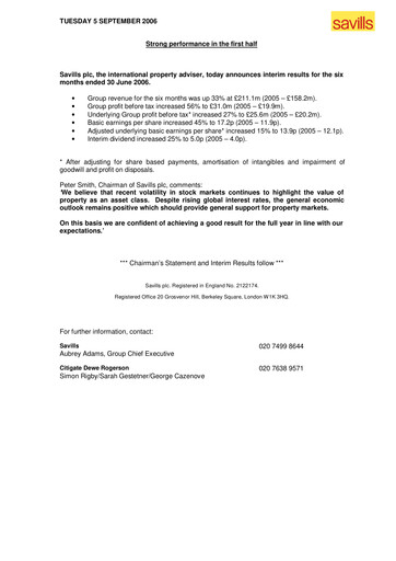 Thumbnail Savills Half-year Report 2006-h1