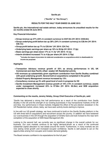 Thumbnail Savills Half-year Report 2015-h1
