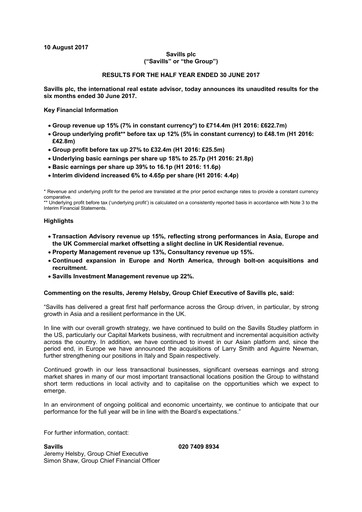Thumbnail Savills Half-year Report 2017-h1