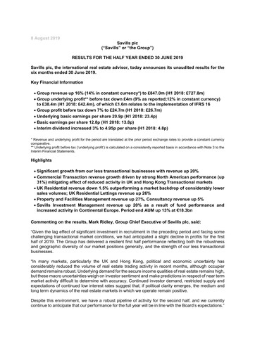 Thumbnail Savills Half-year Report 2019-h1