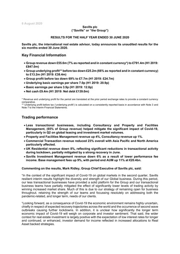 Thumbnail Savills Half-year Report 2020-h1