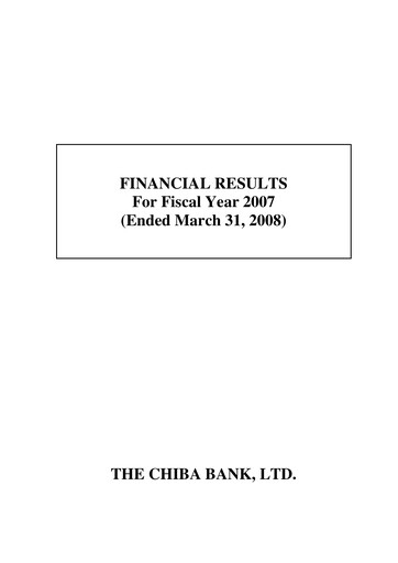 Thumbnail Chiba Bank Financial Statement fy2007
