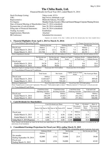 Thumbnail Chiba Bank Financial Statement fy2013