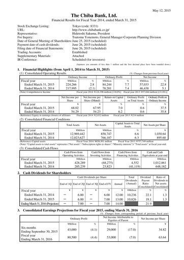 Thumbnail Chiba Bank Financial Statement fy2014