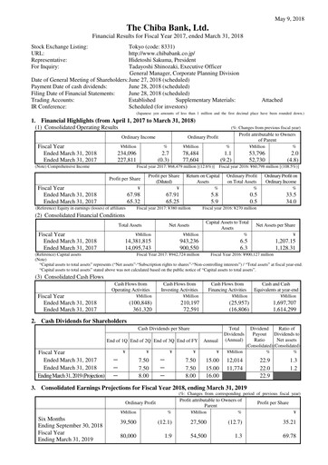 Thumbnail Chiba Bank Financial Statement fy2017