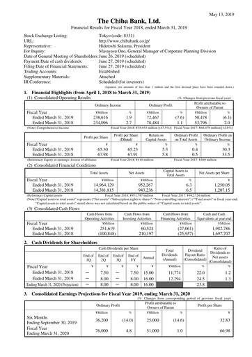 Thumbnail Chiba Bank Financial Statement fy2018