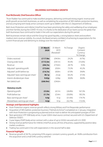 Miniature Avon Protection Rapport financier 2020-h1