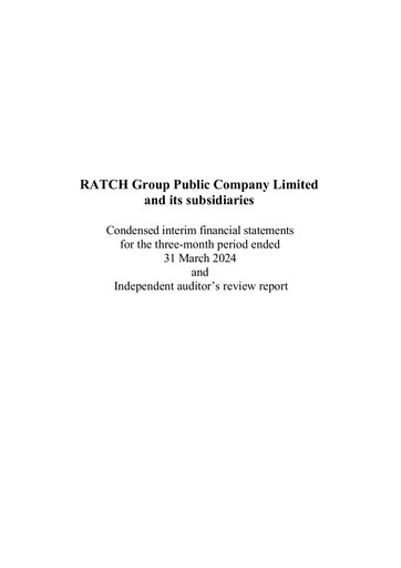 Vorschaubild Ratch Group Quartalsbericht 2024-q1