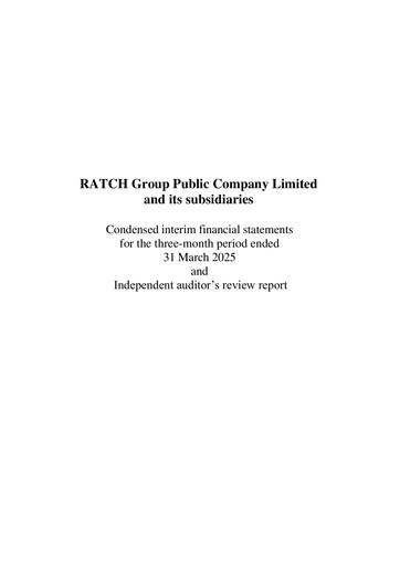 Vorschaubild Ratch Group Quartalsbericht 2025-q1