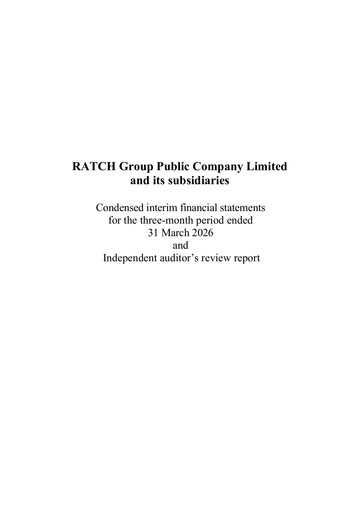 Miniature Ratch Group Rapport trimestriel 2026-q1