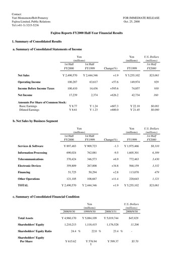 Thumbnail Fujitsu Financial Statement 2000-h1
