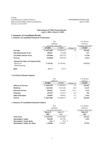Thumbnail Fujitsu Financial Statement 2002