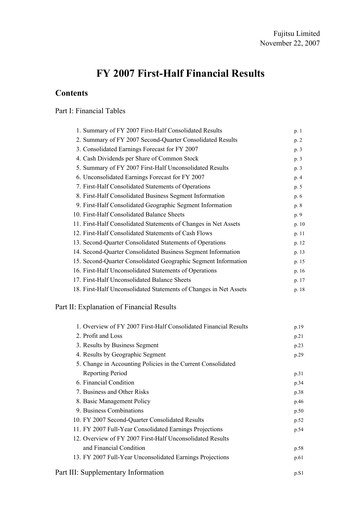 Thumbnail Fujitsu Financial Statement 2007-h1
