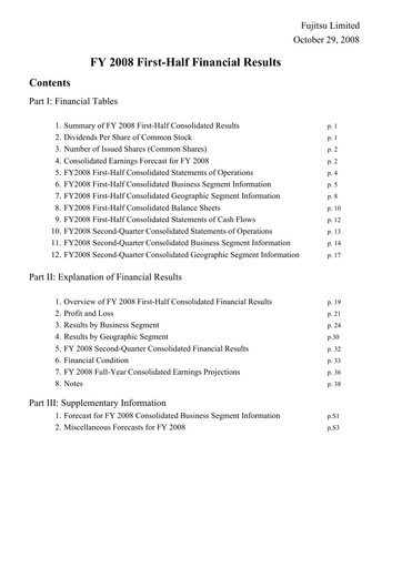 Thumbnail Fujitsu Financial Statement 2008-h1