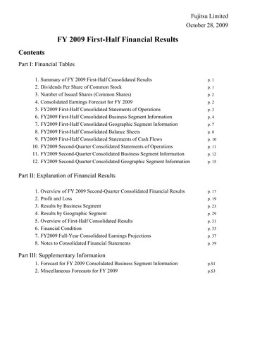 Thumbnail Fujitsu Financial Statement 2009-h1