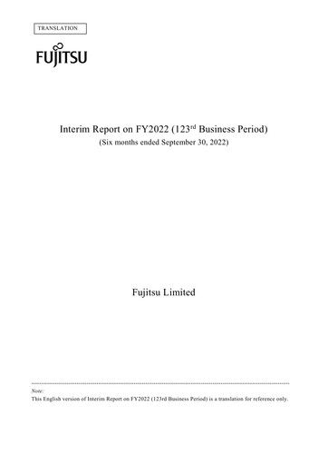 Thumbnail Fujitsu Half-year Report 2022-h1