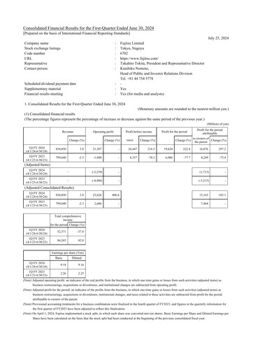 Thumbnail Fujitsu Quarterly Report 2024-q1