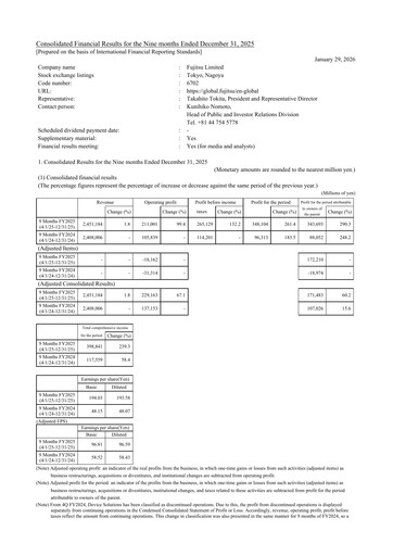 Thumbnail Fujitsu Quarterly Report 2025-q3