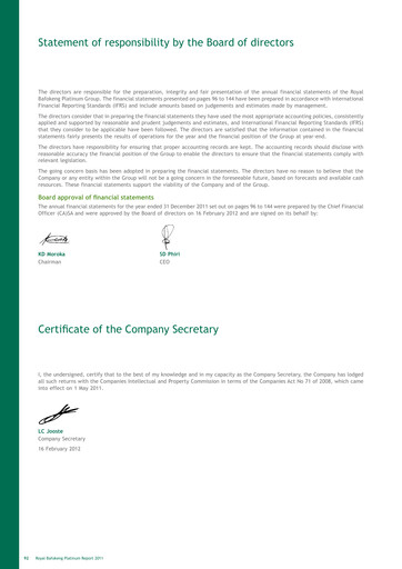 Thumbnail Impala Platinum Financial Statement 2011